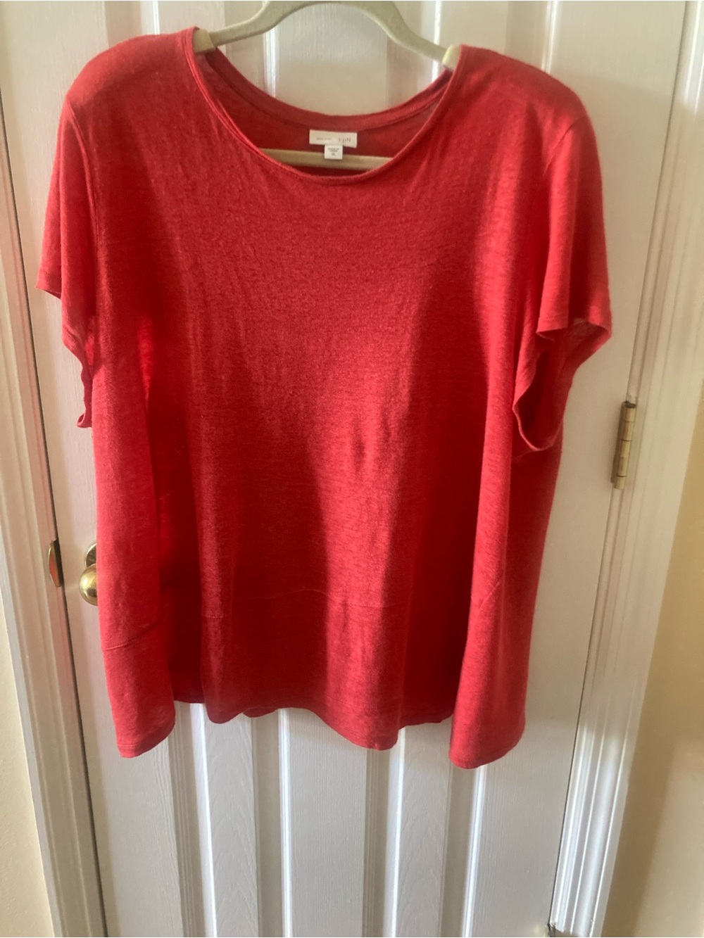 J. Jill Red Short-Sleeve Knit Top